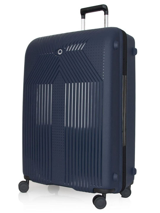 Delsey Ordener Large Hard Blue Suitcase With 4 Wheels Height 77cm