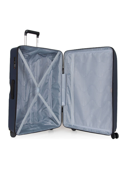 Delsey Ordener Large Hard Blue Suitcase With 4 Wheels Height 77cm