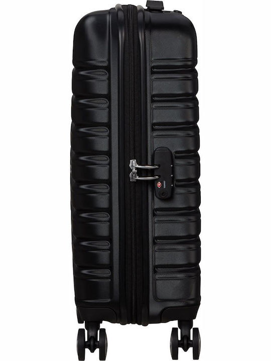 American Tourister Flashline Cabin Hard Suitcase Black with 4 Wheels Height 55cm