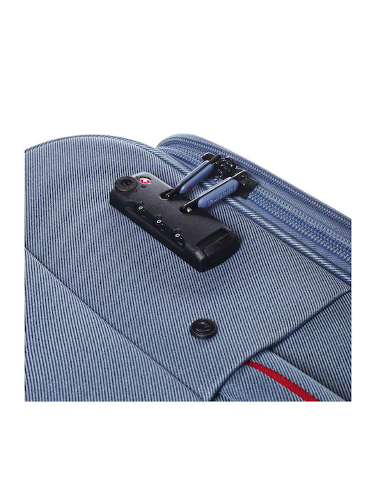 Diplomat Small The Athens Collection Cabin Fabric Blue Suitcase With 4 Wheels Height 53cm