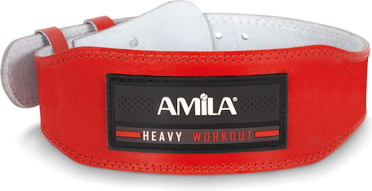 Amila Leather Weight Lifting Belt Red B Quality L 8331103