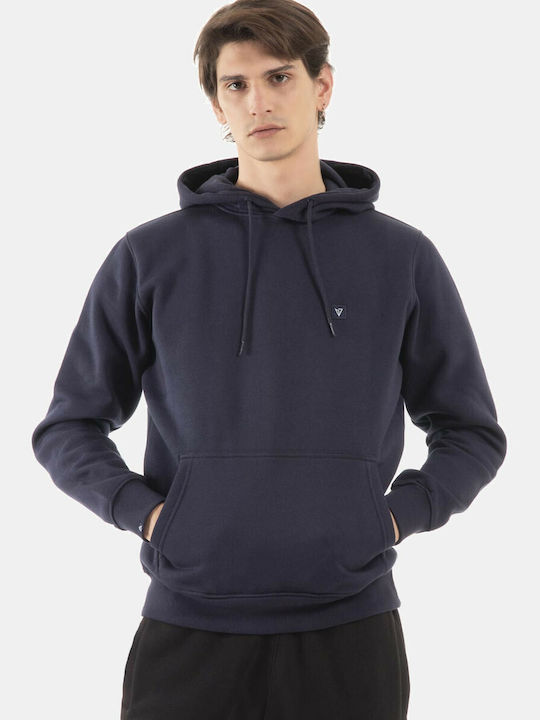 Magnetic North Sweatshirt with Hood Navy Blue