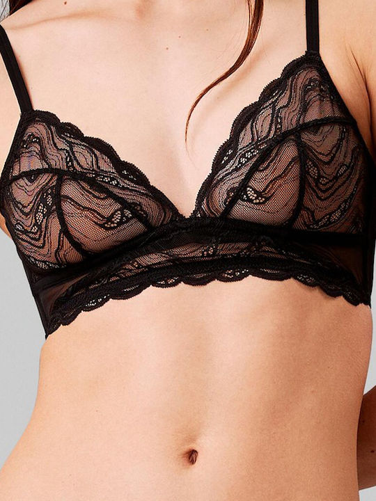 Дамски триъгълен сутиен без подплънки Calvin Klein, черен 000qf7925e-ub1