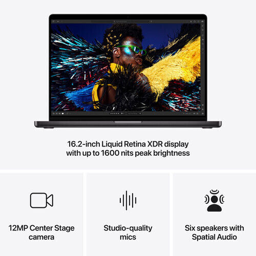 Apple MacBook Pro 16" (2024) 16.2" Retina Display 120Hz (M4 Max-16‑core/48GB/1TB SSD) Space Black (International English Keyboard)