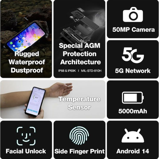AGM X6 5G Dual SIM (8GB/128GB) Black