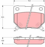 Set Plăcuțe De Frână Spate Nissan 300zx Orizont 2.5/3.0 05.90-07.00 Înălțime 54.6mm Lățime 73.3mm Grosime 15.8mm