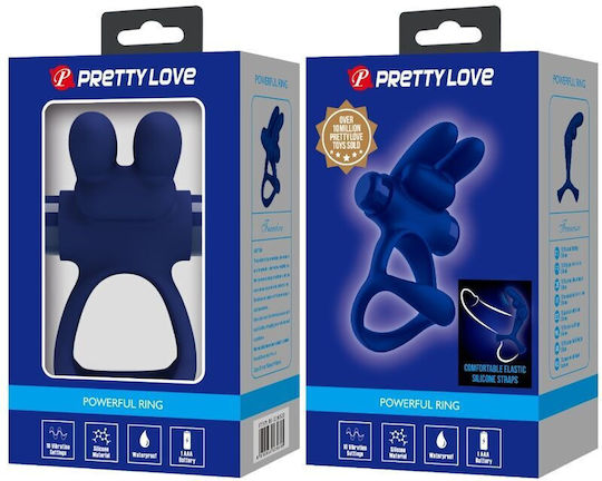Pretty Love Double Vibration Ring Schwanz Silikon Blau BI-239945