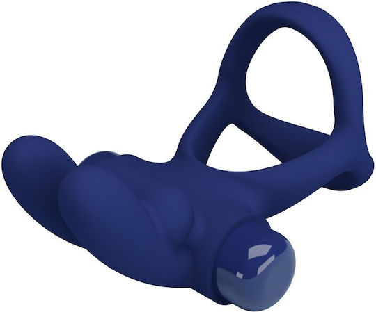 Pretty Love Double Vibration Ring Schwanz Silikon Blau BI-239945
