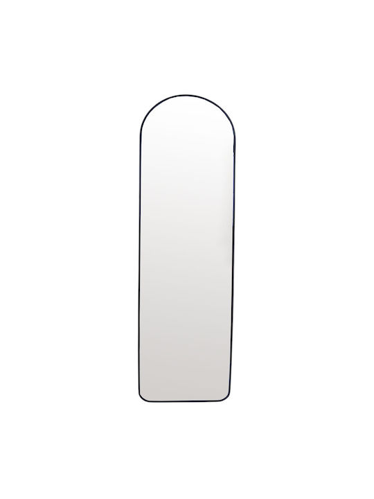 Ankor Gewölbter Boden- oder Standspiegel mit Schwarzem Aluminiumrahmen 160x50cm