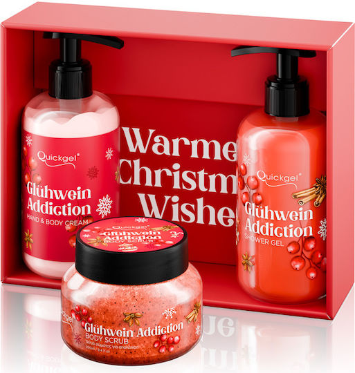 Quickgel Gluhwein Addiction Skin Care Set for Body Cleaning & Moisturizing 3pcs