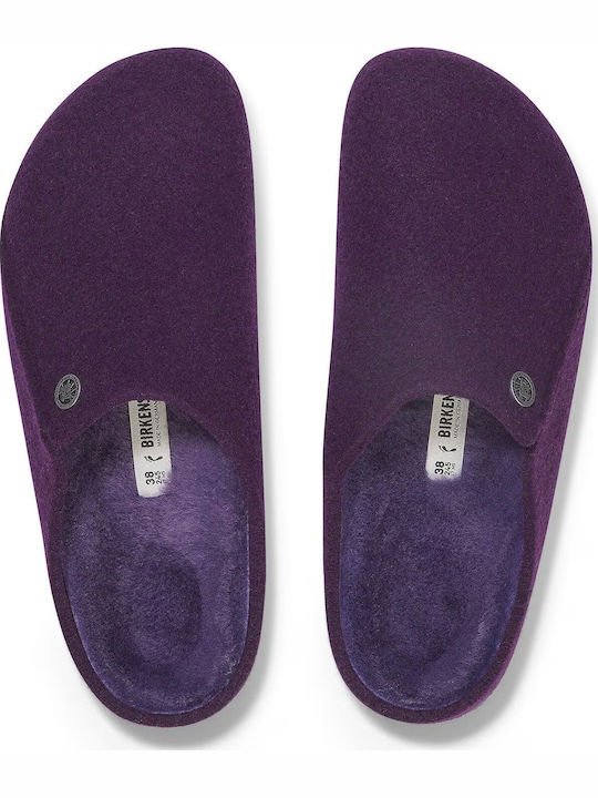 Zermatt Shearling Anatomische Wollene Damen Hausschuhe Lila Schmal Passform