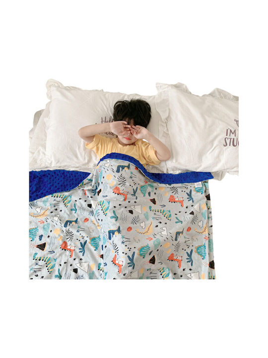 Queen Mother Blanket Cot Velvet Light Blue 110x150cm