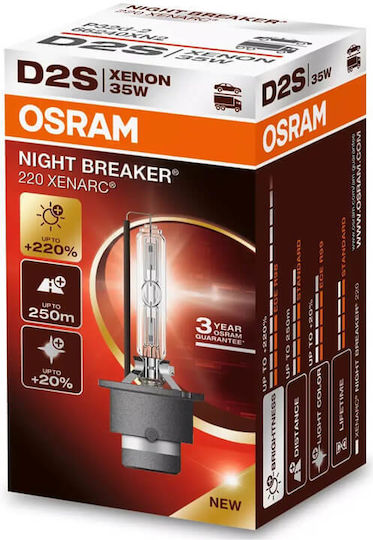 HID Ксенонова лампа D2s 4500k 85волта 35вата Xenarc Night Breaker Laser +220% Следващо поколение Osram 66240xn2 1 бройка