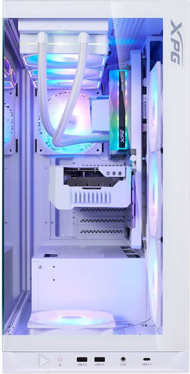 Adata Invader X BTF Геймърско Midi Tower Компютърна Кутия със Страничен Прозорец Бяла