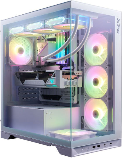 Adata Invader X BTF Геймърско Midi Tower Компютърна Кутия със Страничен Прозорец Бяла