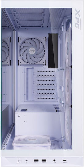 Adata Invader X BTF Геймърско Midi Tower Компютърна Кутия със Страничен Прозорец Бяла