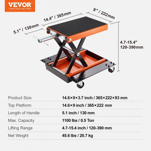 Vevor Motorcycle Lift ATV 500 Kg Manual Crank Mtcsjjcsb1100f505v0