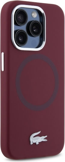 Lacoste Silicone Croco Logo Magsafe Back Cover Plastic / Silicone Burgundy (iPhone 15 Pro)