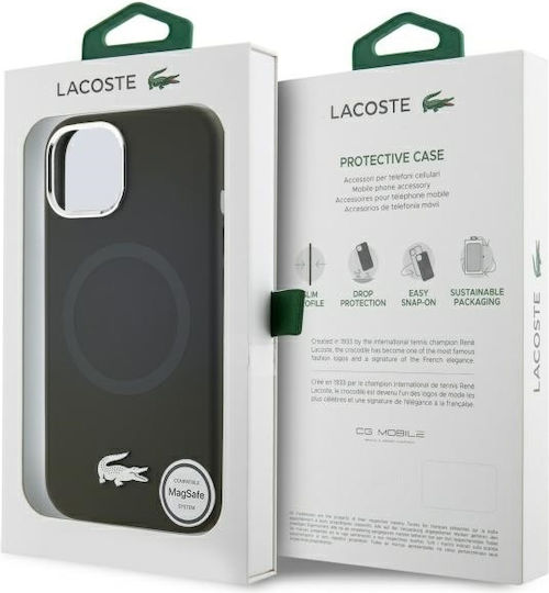 Lacoste Silicone Croco Logo Magsafe Back Cover Πλαστικό / Σιλικόνης Χακί (iPhone 15)