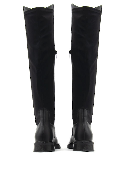 Leder Damenstiefel Schwarz