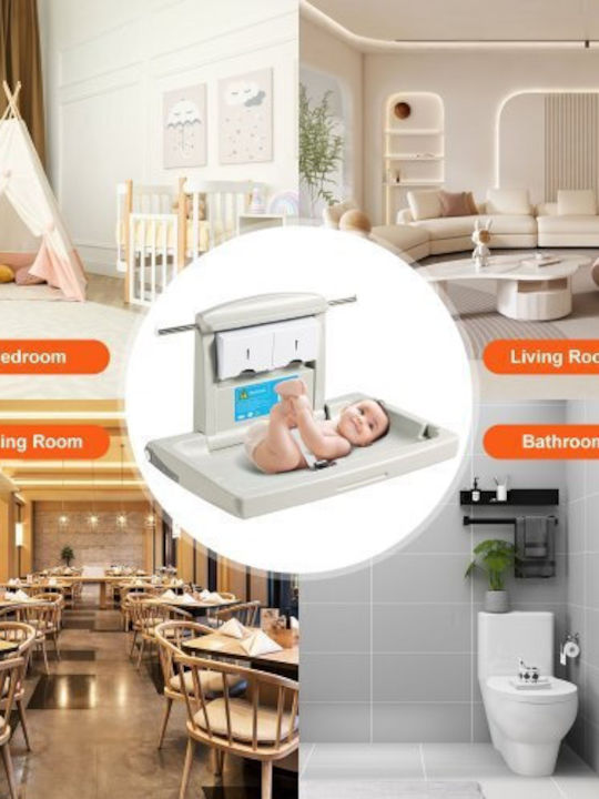Vevor Wall-Mounted Baby Changing Station Horizontal Foldable Diaper Changing Table Safety Straps Commercial Bathrooms & Daycare Centers Yysnbths0000ezo8fv0