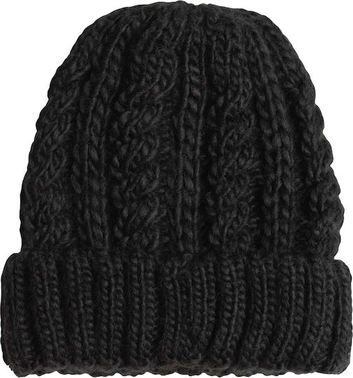 Tram Beanie Unisex Σκούφος Πλεκτός σε Μαύρο χρώμα