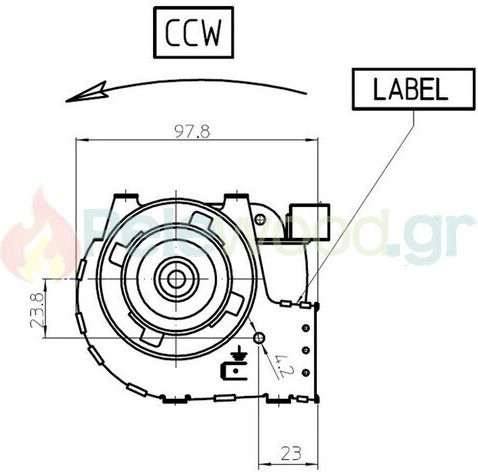 Βεντιλατερ Θερμου Αερα Fergas Ø60 Mm 185m³/h 49watt 240mm 4m4976