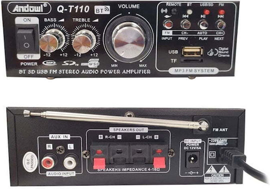 Andowl Q- Усилвател на мощност Hi-Fi усилвател Stereo Q-T110 Max Черен
