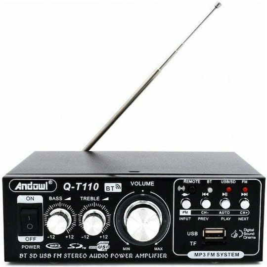 Andowl Q- Усилвател на мощност Hi-Fi усилвател Stereo Q-T110 Max Черен