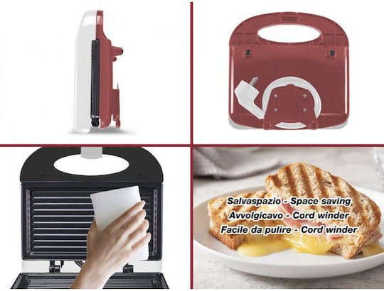 Beper Sandwich Maker pentru for 2 Sandwiches Sandvișuri 750W Albă