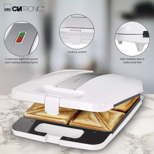 Clatronic ST 3629 Τοστιέρα για 4 Τοστ 1200W Λευκή