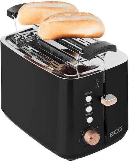 ECG Toaster 2 Schlitze 1000W Schwarz