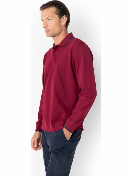 Polo Short Sleeve Burgundy Blouse
