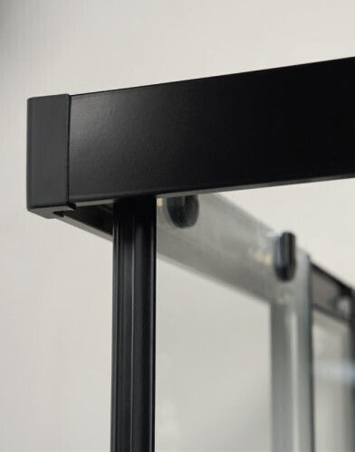 Tema Shower Screen with Sliding Door 120x195cm Clear Glass Black Matt