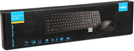 iBox Workstation Pro Kit Ασύρματο Σετ Πληκτρολόγιο & Ποντίκι Αγγλικό US