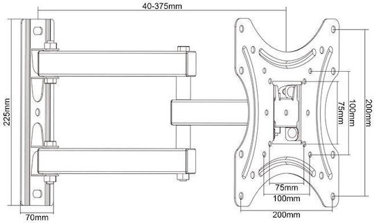 Tele TVS21-223 Wandhalterung für Fernseher mit Arm bis 42" und 35kg