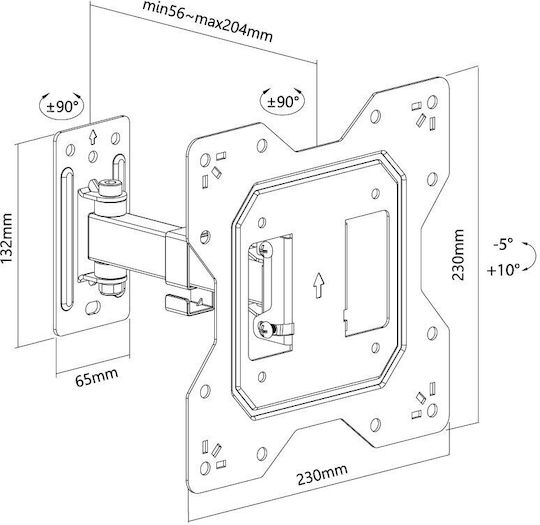 Jollyline ELB-2342/2 TV Wall Mount with Extension Arm 42" and 30kg