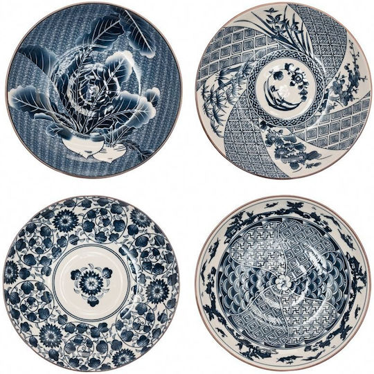 Iliadis Bol de Servire Rotund Ceramică Albastru cu Diametru 12buc 4buc