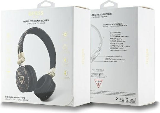 Guess Triangle Round Wireless / Wired On Ear Headphones with 32 hours of Operation Black