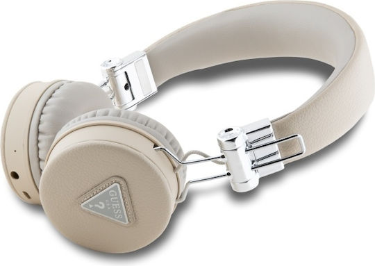 Guess Triangle Logo Fără fir / Cu fir On Ear Căști cu 32 ore de Funcționare Bej