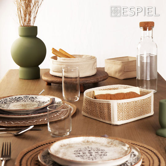 Espiel Mosaico Teller Suppe aus Porzellan Beige mit Durchmesser 23cm