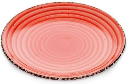 Güral Porselen Avanos Plate Shallow made of Porcelain Red with Diameter 27cm
