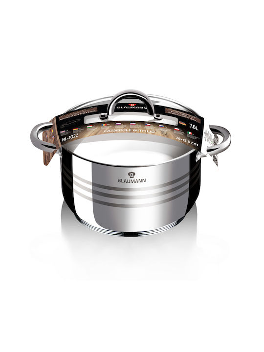 Blaumann Gourmet Line Deep Stainless Steel Pot 7.6lt / 26cm
