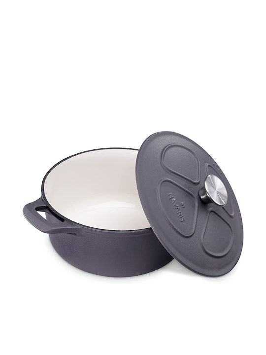 Navaris Deep Pot made of Cast Iron 3.5lt / 24cm