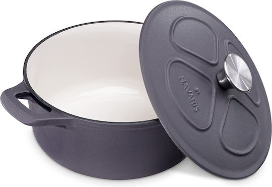 Navaris Tiefer Topf aus Gusseisen 3.5Es / 24cm