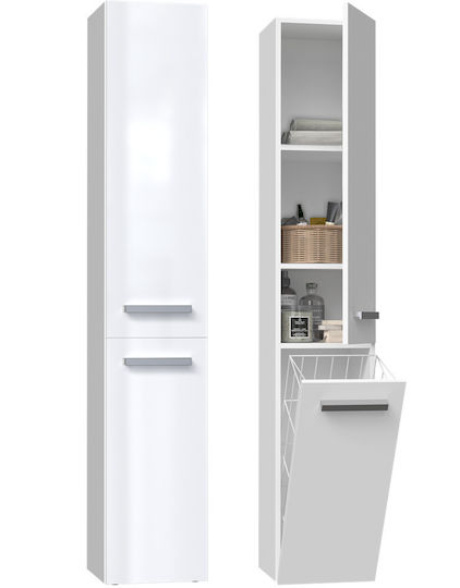 Topeshop Nel Badezimmersäule Boden H31xB30xH174cm Weiß