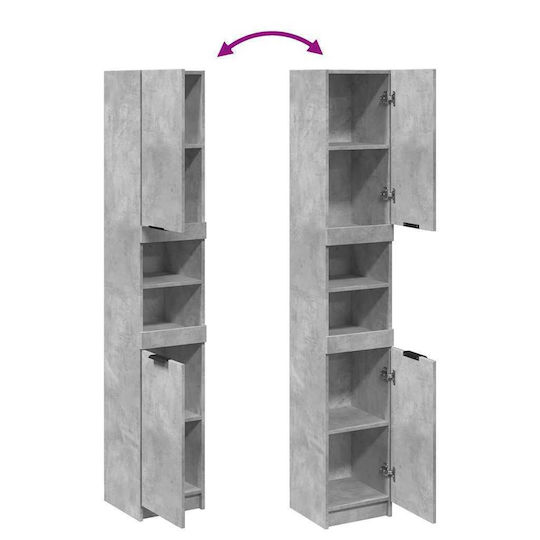 vidaXL Badezimmersäule Wandhängeschrank H32xB34xH188.5cm Gray
