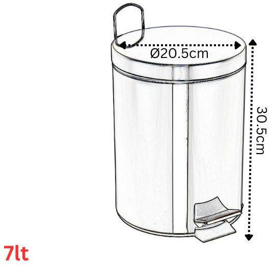 Vesta 03112 Inox Badezimmer Mülleimer 7Es Silber