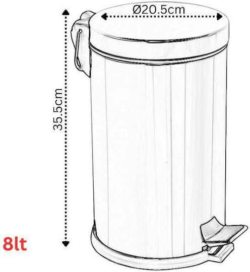 Vesta 03063 Inox Badezimmer Mülleimer 8Es Silber