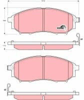 Trw Automotive Front Brake Pad Set 157.0mm x 58.5mm x 17.0mm Infiniti Nissan